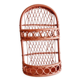 Terracotta rattan and wicker shelf