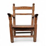 Old Spanish pine wood arm chair