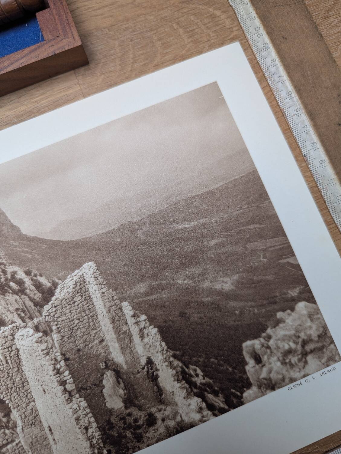 Pic Saint-Loup, vintage, photo plate printed in 1935.
