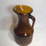 Service old decanter and its 6 glasses for orange juice - geometric vintage