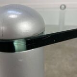 Ligne Roset coffee table, glass, postmodern design, 80s