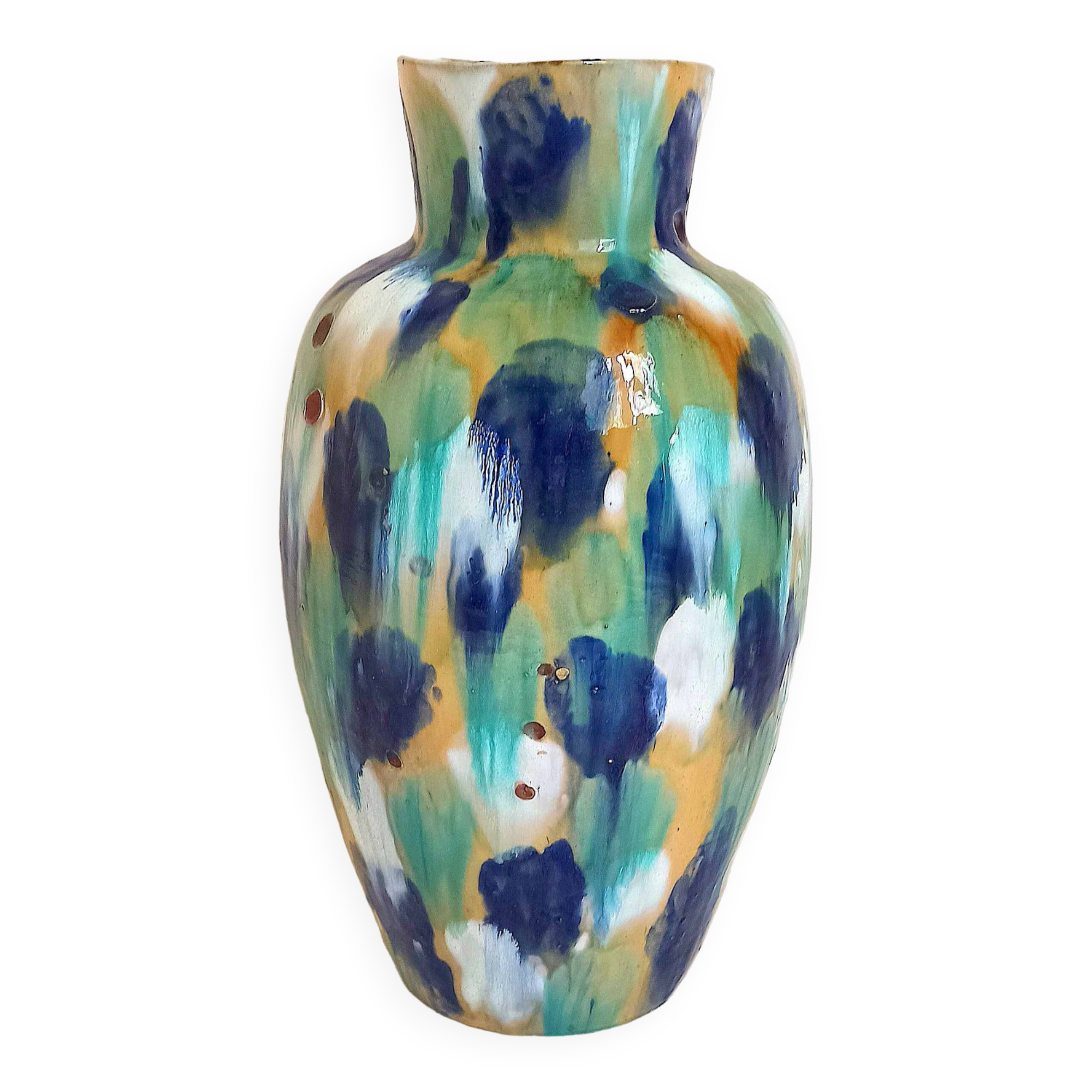 Glazed terracotta floor vase