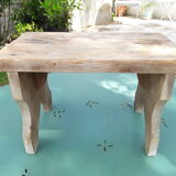 Antique bench stool in solid wood