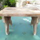 Antique bench stool in solid wood