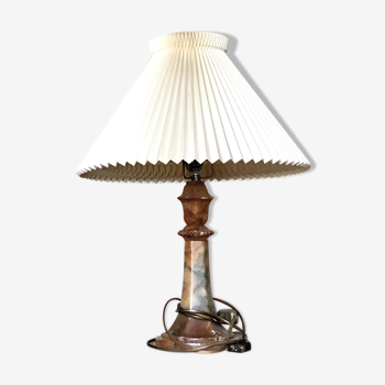 Danish lamp with lampshade The Klint pleated hand and marble foot
