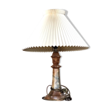 Danish lamp with lampshade The Klint pleated hand and marble foot