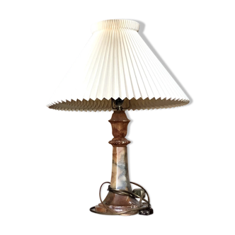 Danish lamp with lampshade The Klint pleated hand and marble foot