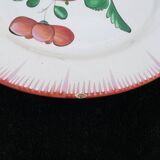 Assiette en faience de l'est rose rouge 19eme Luneville islettes st clement nº2