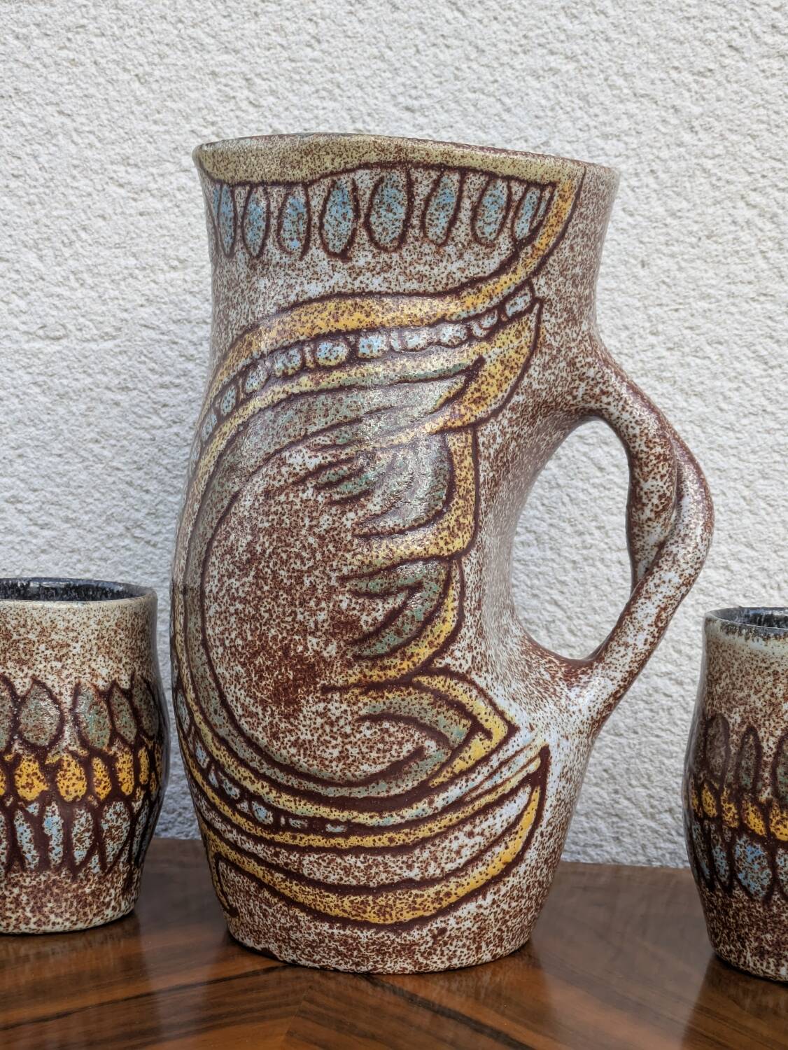 Vintage Accolay ceramic orangeade set, 1960s