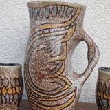 Vintage Accolay ceramic orangeade set, 1960s