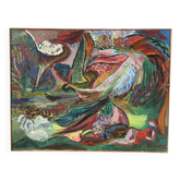 Abstract, oil on canvas signed Dognin