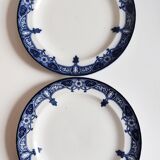 Paire d'assiettes anglaises décor bleu