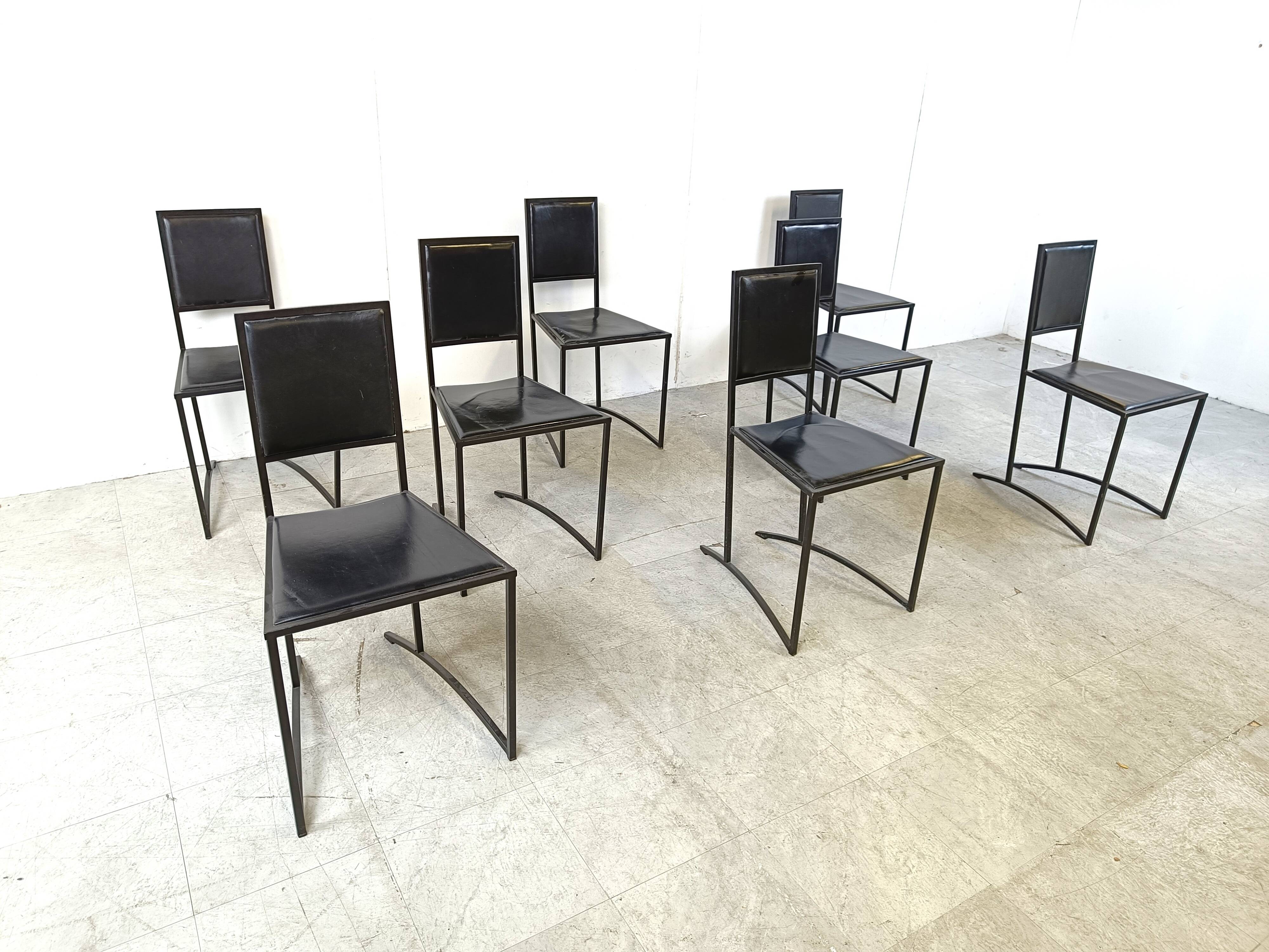Vintage post modern dining chairs, set of 8