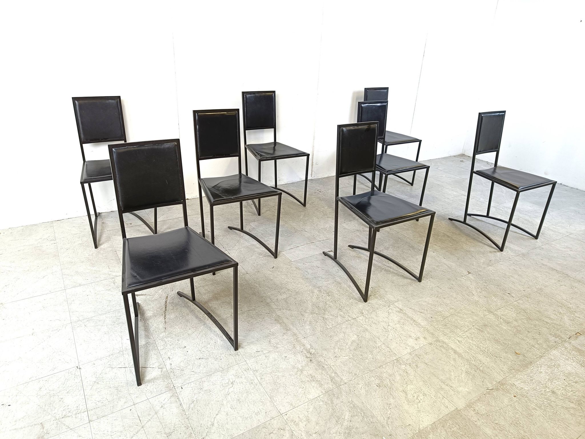Vintage post modern dining chairs, set of 8