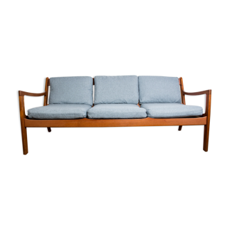 Danish 3-seater sofa in Teak and Gabriel fabric, Senator model, Ole Wanscher for France & Sound.