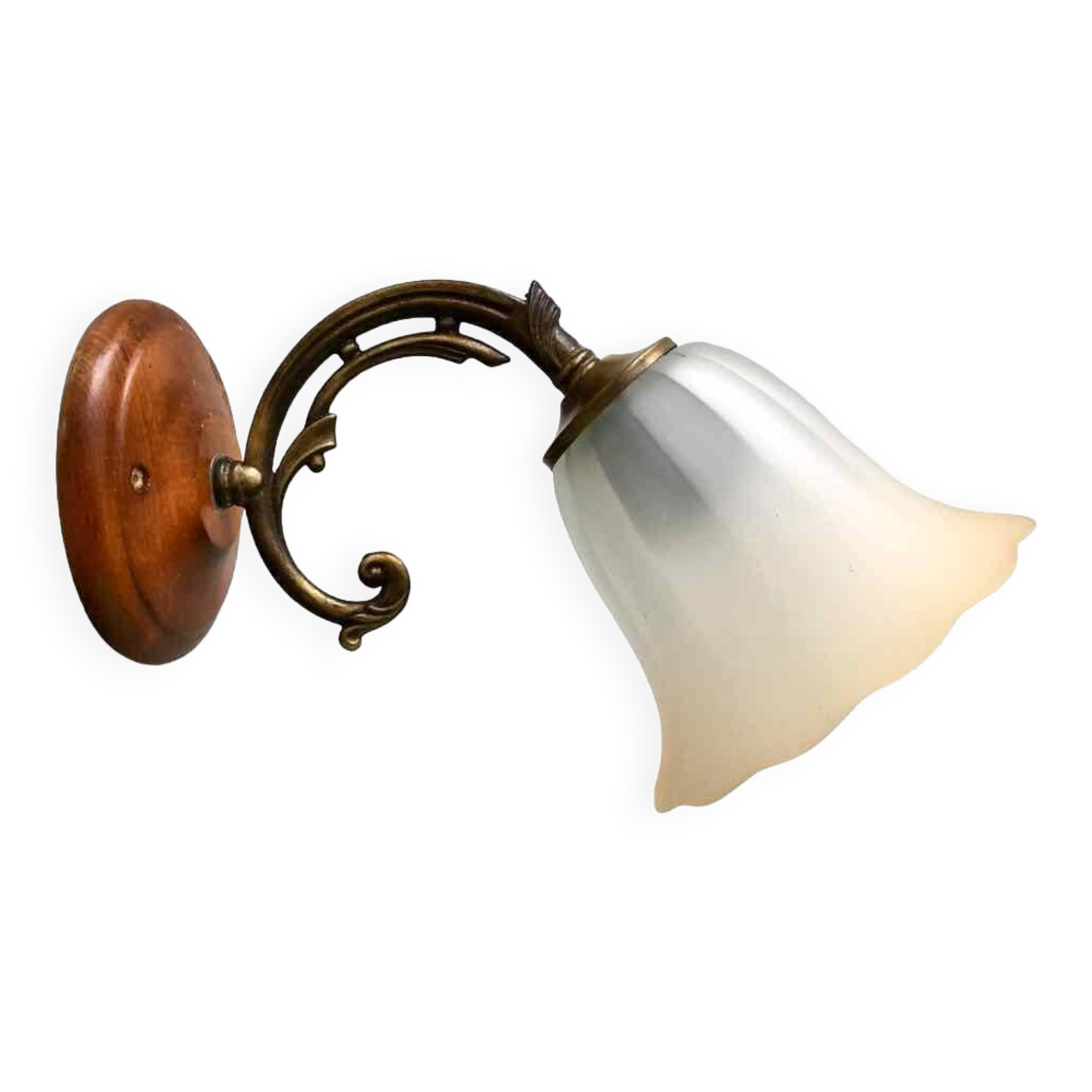 Frosted glass tulip wall light