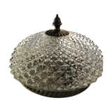 Ceiling lamp silver brass and glass 1950