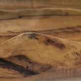 Sculptural cut solid walnut vintage monoxyl