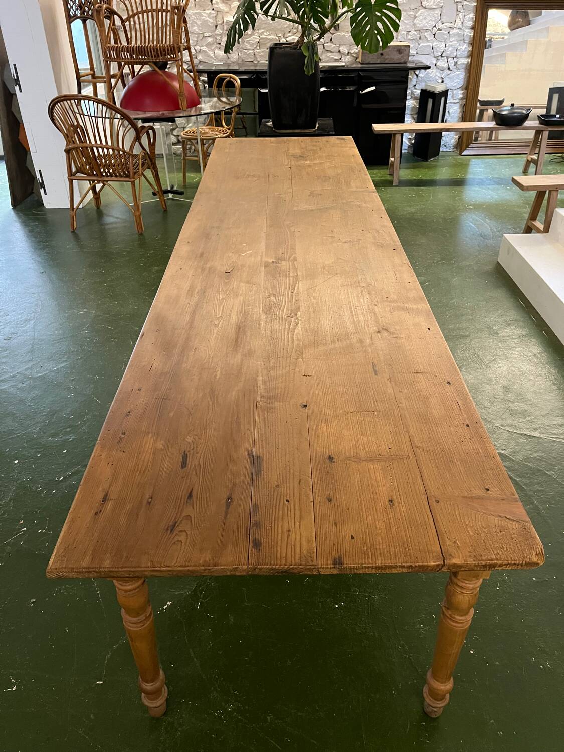 3-metre pine dining table