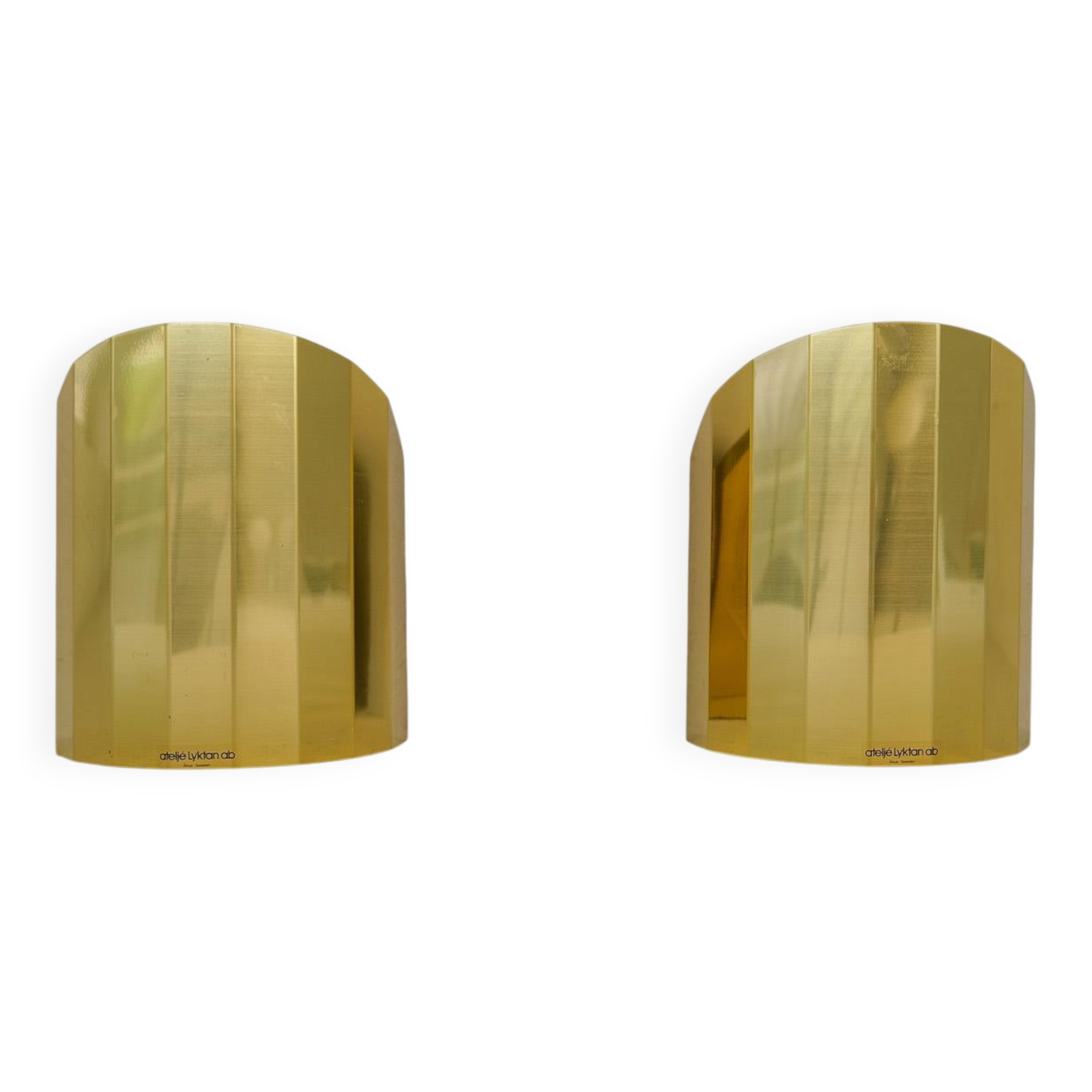Pair of brass wall sconces in mid-century style Atelje Lyktan Sweden 1970s