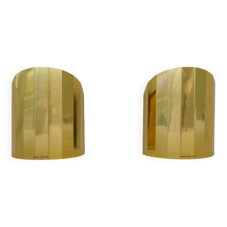 Pair of brass wall sconces in mid-century style Atelje Lyktan Sweden 1970s