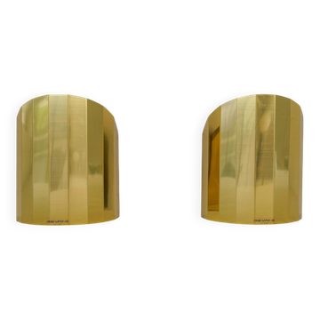 Paire d'appliques en laiton de style milieu du siècle Atelje Lyktan Suède 1970s