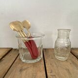 Six ice cream spoons in brass and bakelite