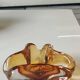Murano ashtray/pocket tray free organic floral shape. amber tones. dim 17 x 14 cm