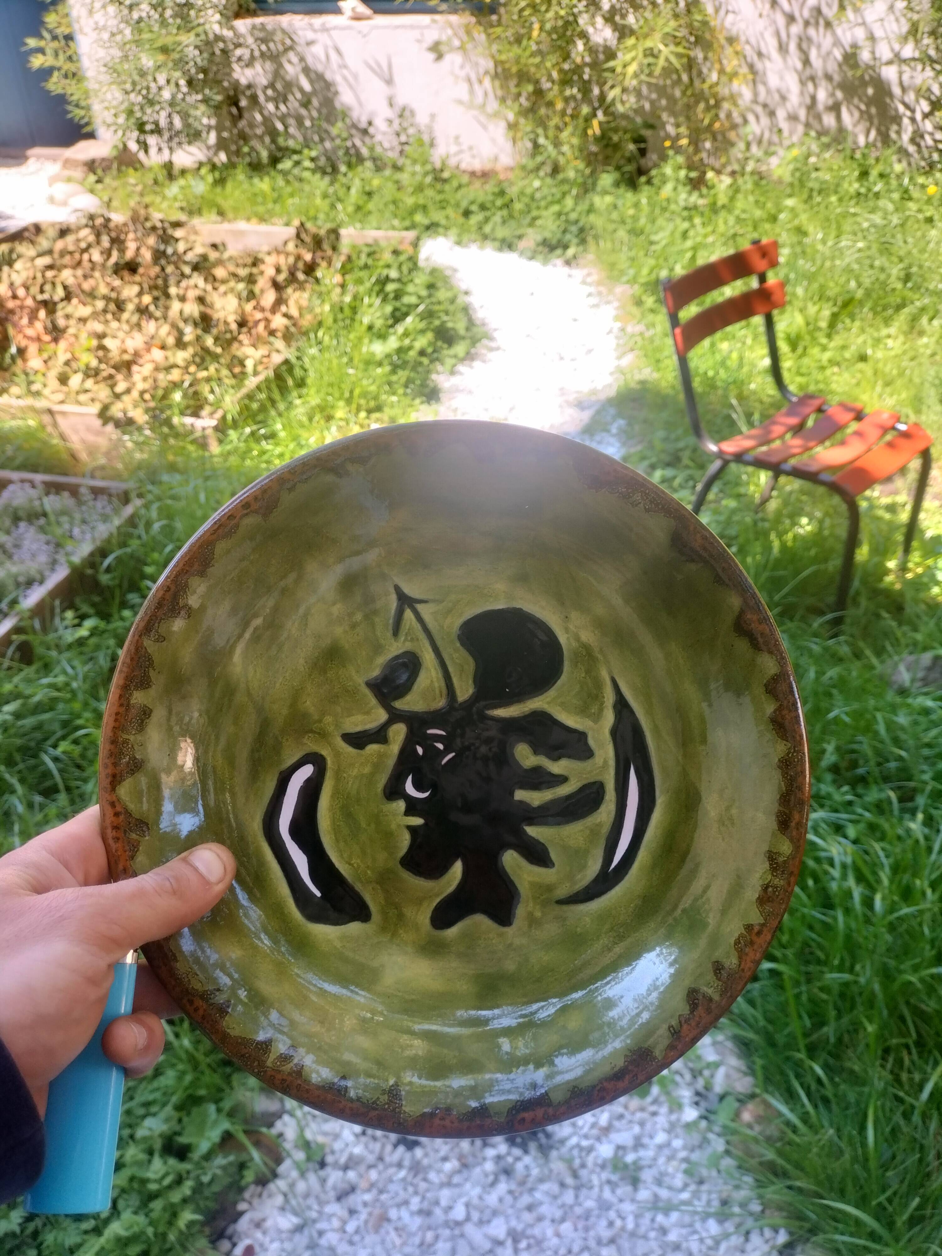 Glazed earthenware plate by Jean Lurçat