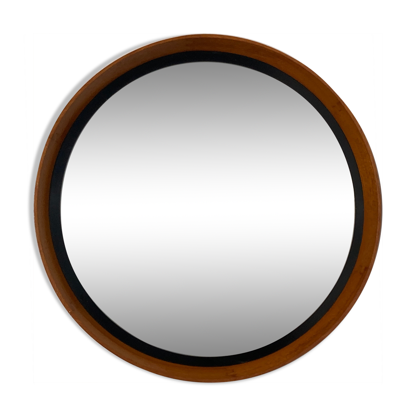 Mid-Century Teak Swedish Mirror by Uno & Östen Kristiansson for Luxus 50cm