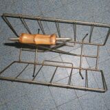 Vintage brushed gold steel magazine holder