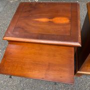 Pair of English yew wood bedside tables – Bradley Made in England 19