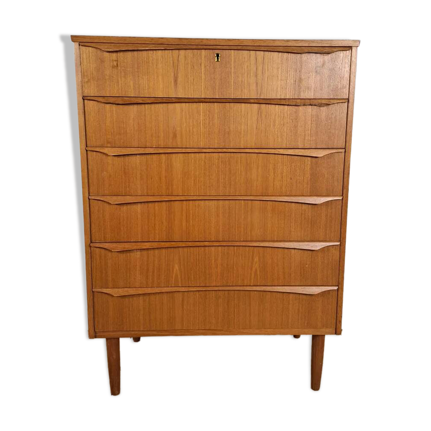 Danish teak chest of drawers with six drawers – Scandinavian mid-century design, 1960s