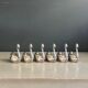 Set of 6 silver-plated swan candle holders