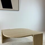 Coffee table Roche Bobois "eye" in travertine, 1970