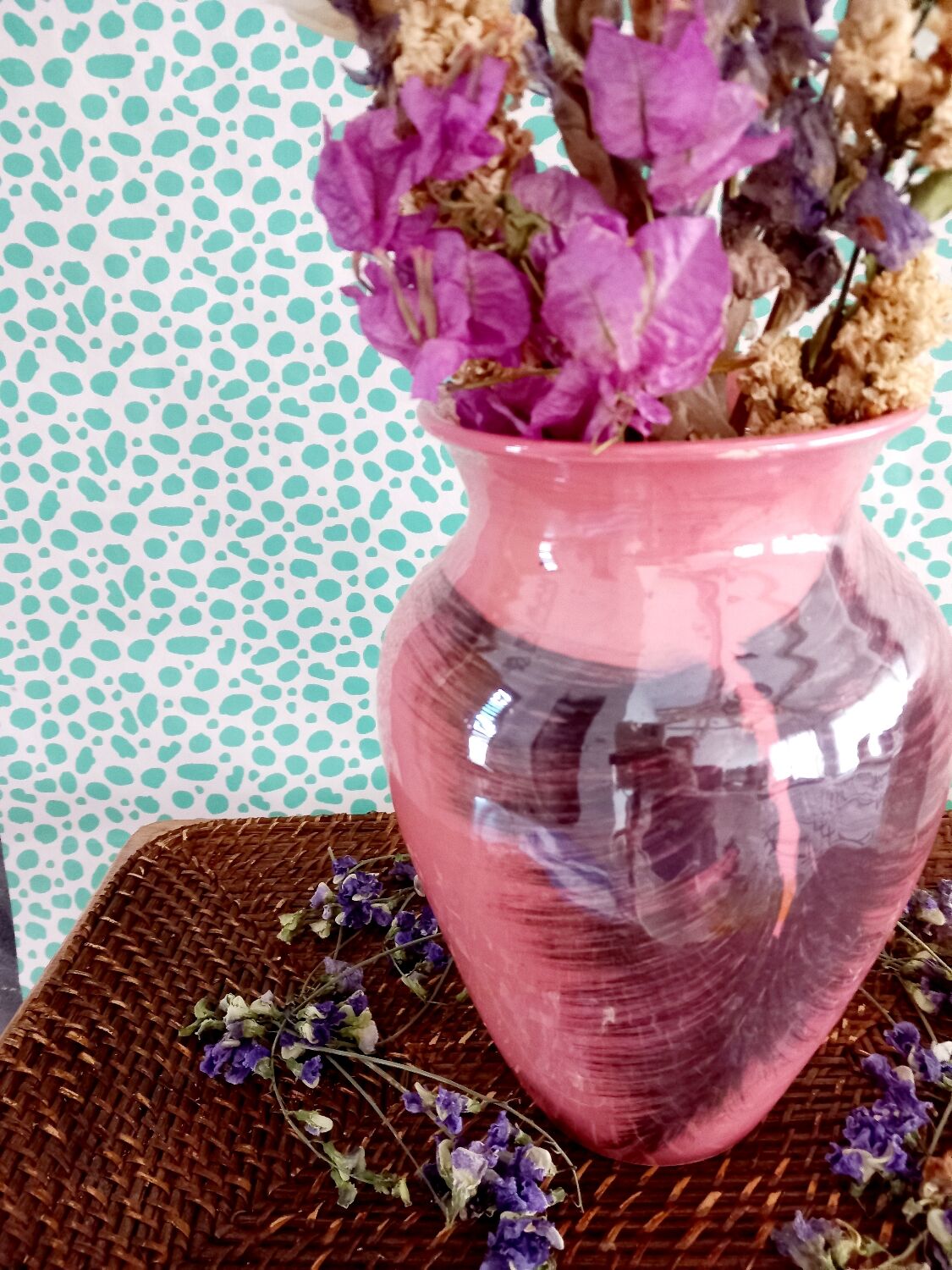 Vase faïence irisé