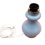Pied de lampe sur pied douche Verre bleu façon opaline