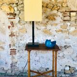 Large vintage side table in bamboo and rattan, circa 1930's