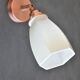 Original articulated wall lamp in white opaline and copper support