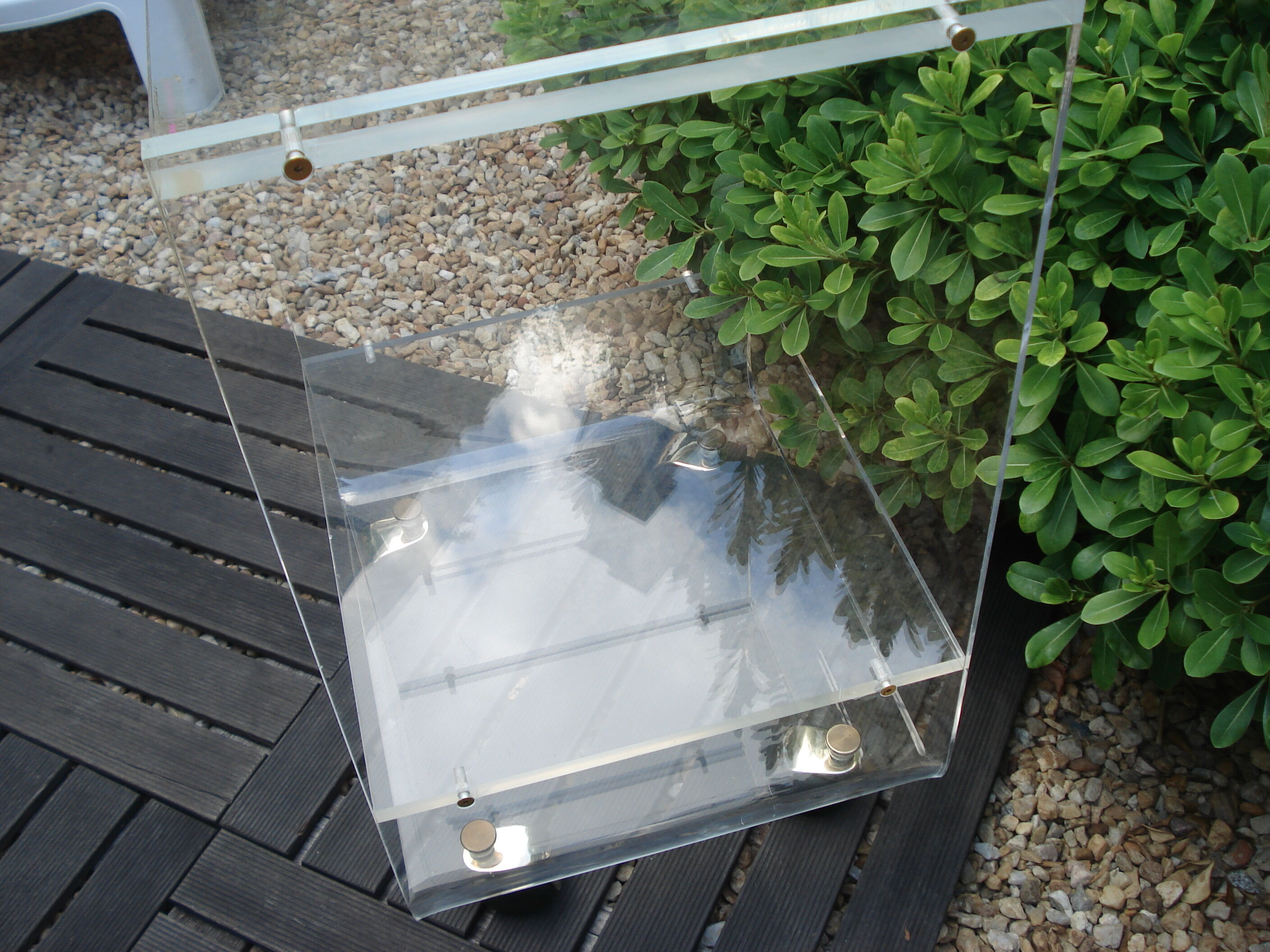 Vintage plexiglass furniture 1980 with wheels