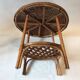 Table basse en rotin et osier vintage