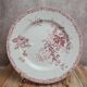 Round vintage plate Sarreguemines Fontanges red – Old ironstone