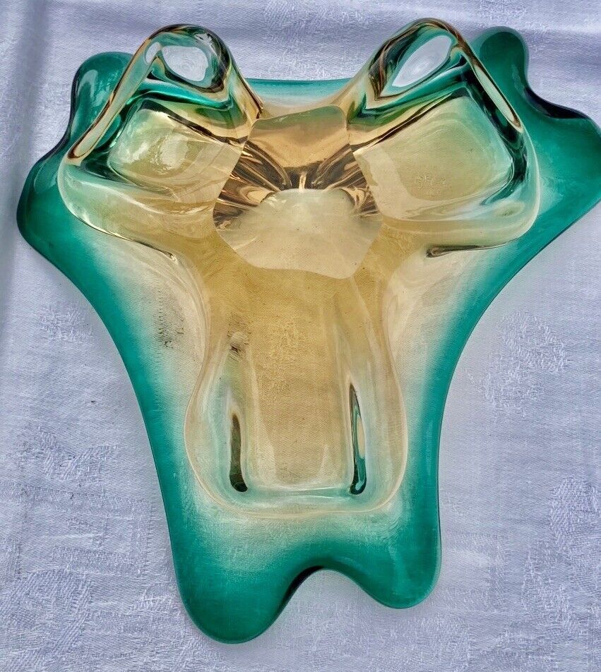 Sommerso glass murano glass or crystal fruit cup - flavio poli