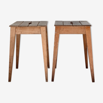Square wooden stools