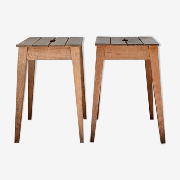 Tabourets carré en bois