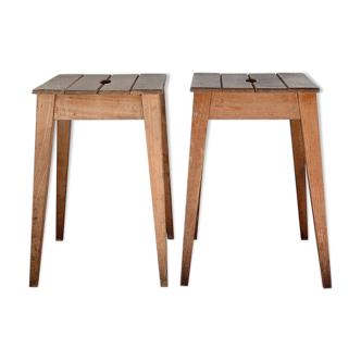 Tabourets carré en bois