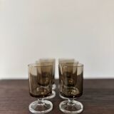 Set of 6 vintage Luminarc stemmed glasses from the 70s
