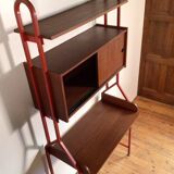 Vintage freestanding wall unit with desk
