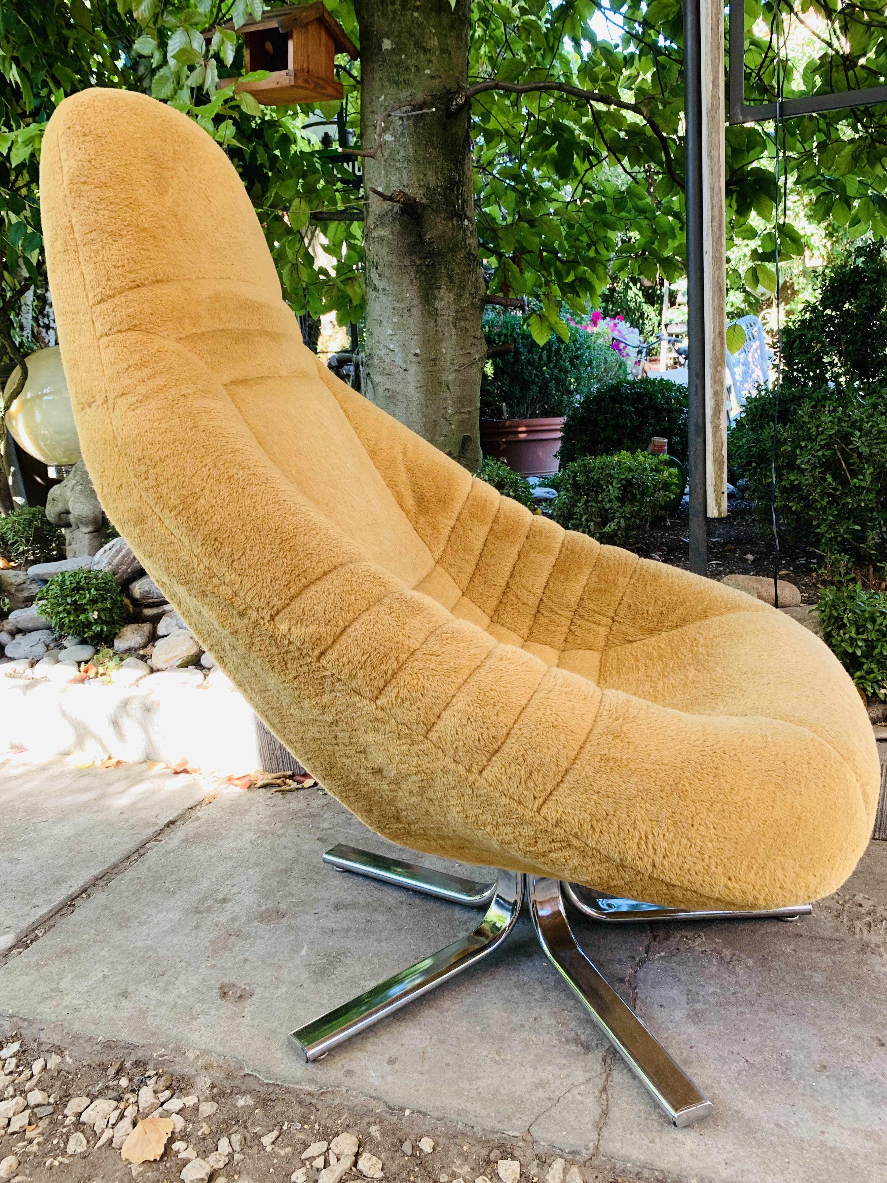 Space age mustard armchair
