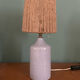 Ceramic lamp and vintage rope lampshade